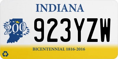 IN license plate 923YZW