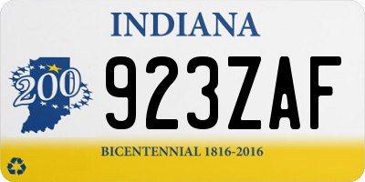 IN license plate 923ZAF