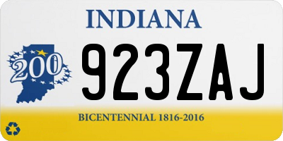 IN license plate 923ZAJ