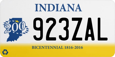 IN license plate 923ZAL