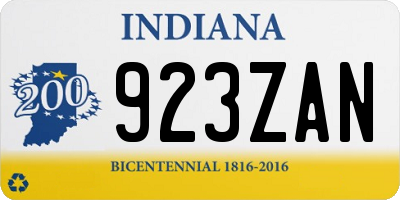 IN license plate 923ZAN