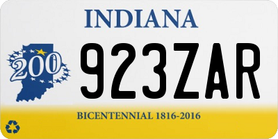IN license plate 923ZAR