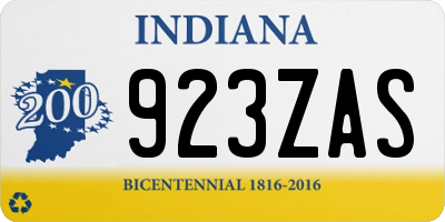 IN license plate 923ZAS