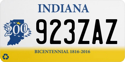 IN license plate 923ZAZ