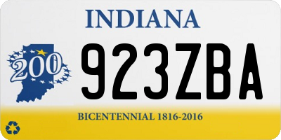 IN license plate 923ZBA