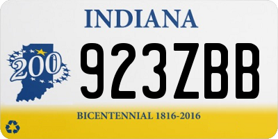 IN license plate 923ZBB