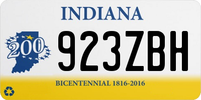 IN license plate 923ZBH