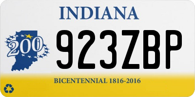 IN license plate 923ZBP