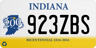 IN license plate 923ZBS