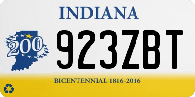 IN license plate 923ZBT