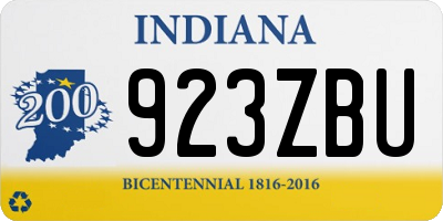 IN license plate 923ZBU