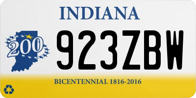 IN license plate 923ZBW