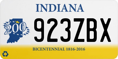 IN license plate 923ZBX