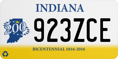 IN license plate 923ZCE