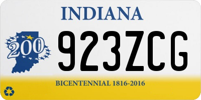 IN license plate 923ZCG