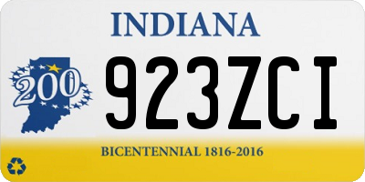 IN license plate 923ZCI