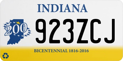 IN license plate 923ZCJ