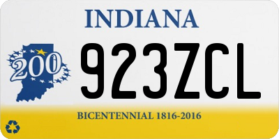 IN license plate 923ZCL