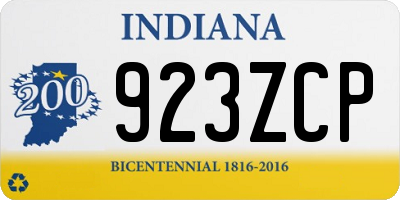 IN license plate 923ZCP