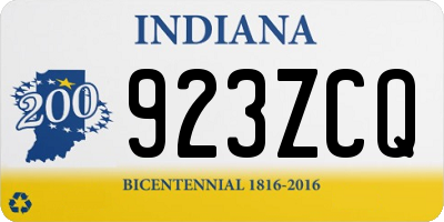 IN license plate 923ZCQ