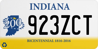 IN license plate 923ZCT