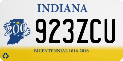 IN license plate 923ZCU