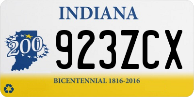 IN license plate 923ZCX
