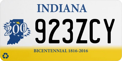 IN license plate 923ZCY