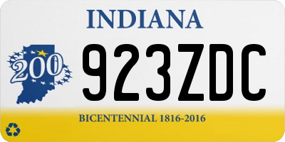 IN license plate 923ZDC