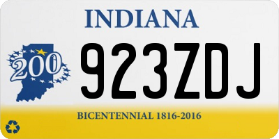 IN license plate 923ZDJ