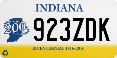 IN license plate 923ZDK