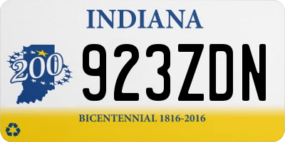 IN license plate 923ZDN