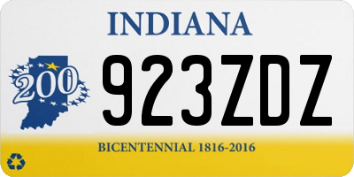 IN license plate 923ZDZ