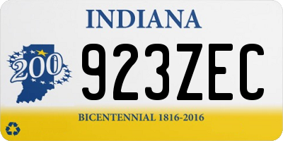 IN license plate 923ZEC