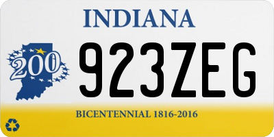 IN license plate 923ZEG