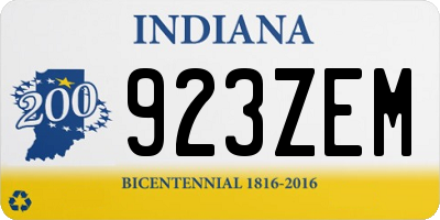 IN license plate 923ZEM