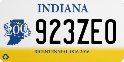 IN license plate 923ZEO