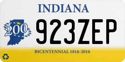 IN license plate 923ZEP