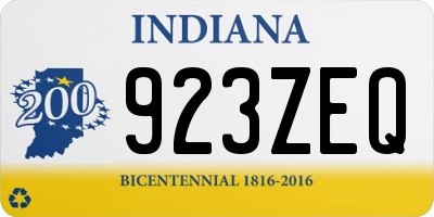 IN license plate 923ZEQ