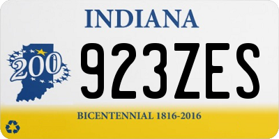 IN license plate 923ZES