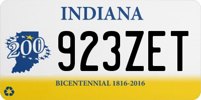 IN license plate 923ZET