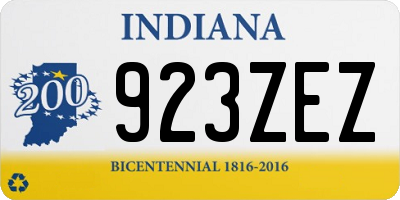 IN license plate 923ZEZ
