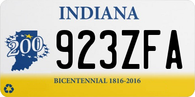 IN license plate 923ZFA
