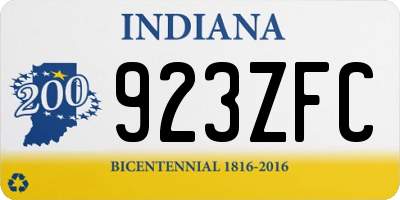 IN license plate 923ZFC