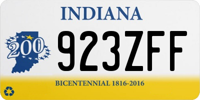 IN license plate 923ZFF