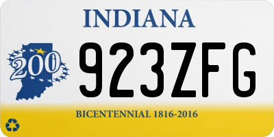 IN license plate 923ZFG