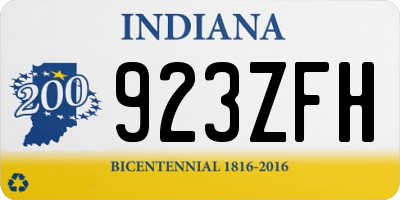 IN license plate 923ZFH