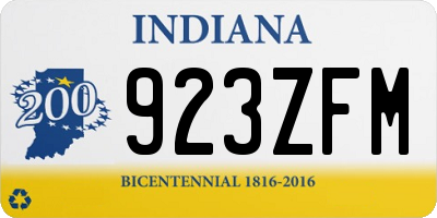 IN license plate 923ZFM