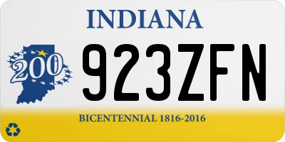IN license plate 923ZFN