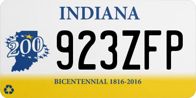 IN license plate 923ZFP